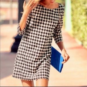 H&M Houndstooth 3/4 Sleeve Shift Dress